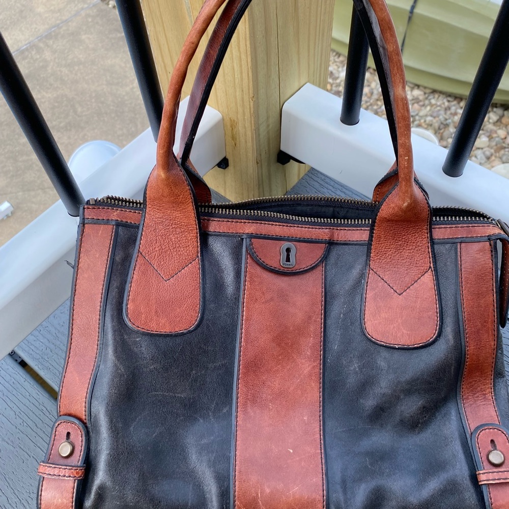 Fossil Distressed Double Handled Satchel - image 2